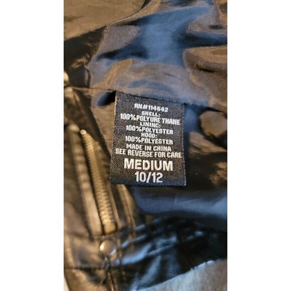 JOUJOU Girls Black Faux Leather Jacket  size M  10/12 - Picture 8 of 13